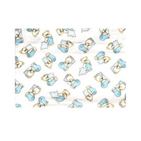   BB 2 db nyomott mintás textil cseh tetra pelenka kék párnás maci