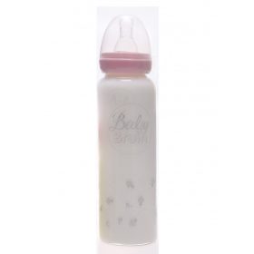   55042726 BabyBruin® hőálló üveg cumisüveg 240ml szilikon etetőcumival, cseppmentes kupakkal