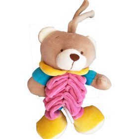 BB Plüss maci harmónika zenélő 32cm élén rózsaszín